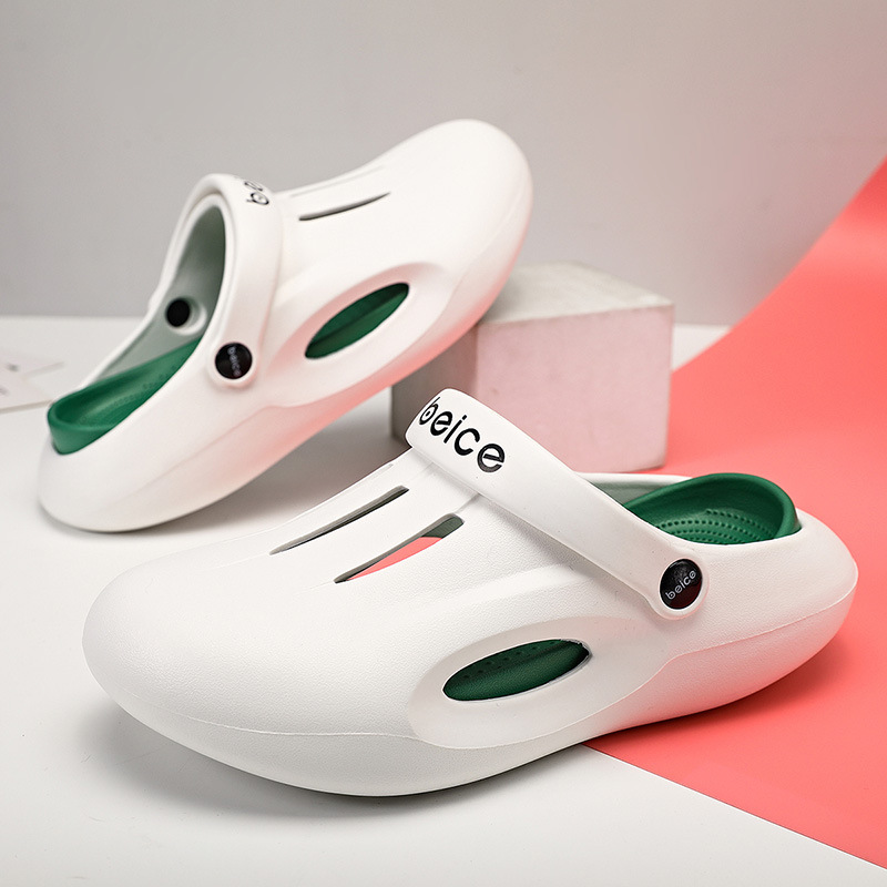 Strict Selection of Couple's Feeling of Stepping on Shoes Sandals Cave Shoes Thick Sole Increased Garden Shoes Outer Wear Beach Shoes Summer Breathable Women's Shoes