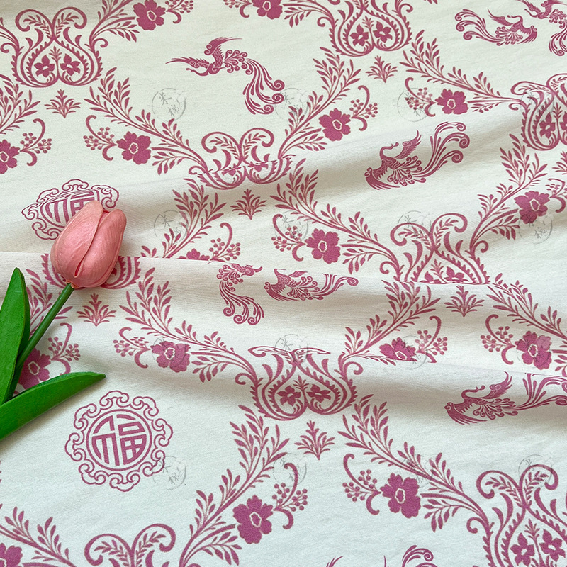 New Chinese style Ruifeng entwined digital printed fabric, brocade cotton fabric, cheongsam dress, top, Hanfu fabric