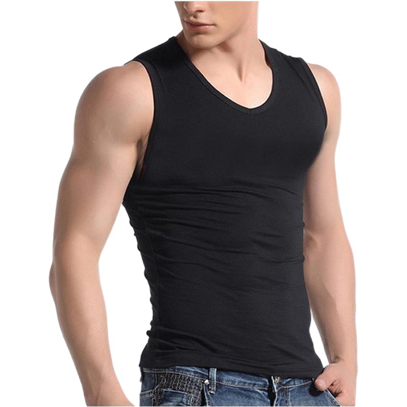 New men's wide shoulder cotton vest sleeveless breathable fitness sports stretch waistcoat men's vest wholesale