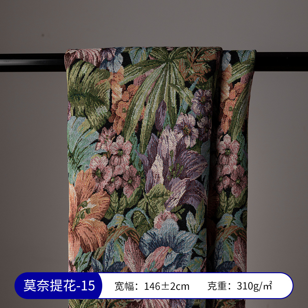 Picture of Monet Oil Painting Jacquard Fabric Handmade DIY Tablecloth Pillow Bag Skirt Clothing Designer Fabric Sofa Fabric