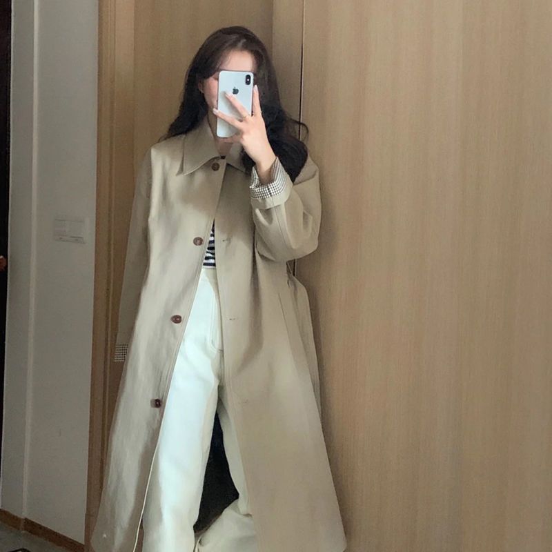 Picture of Early Autumn Coat Coat Women's 2023 New Spring and Autumn khaki Small Korean-style British-style Mid-length