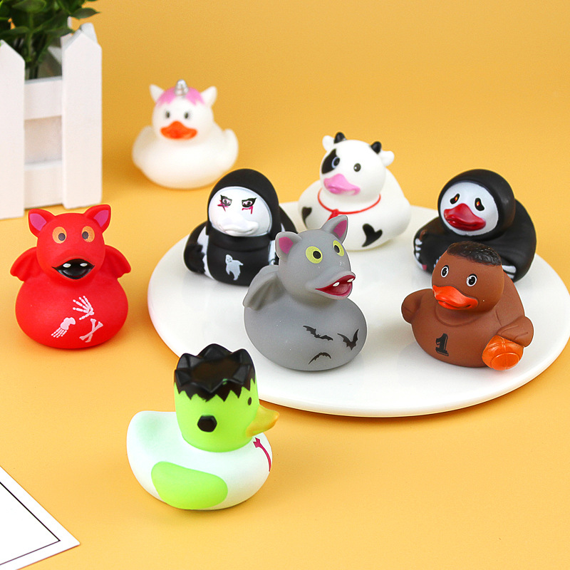 Picture of Creative Sports duck shape small yellow duck toy pinch sound baby bath toy water floating small yellow duck