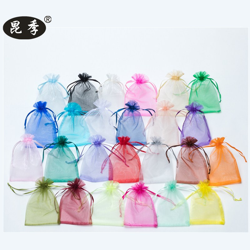 Picture of Plain beam gauze bag wholesale wedding candy bag spot small gift packaging mesh bag printing high density gauze