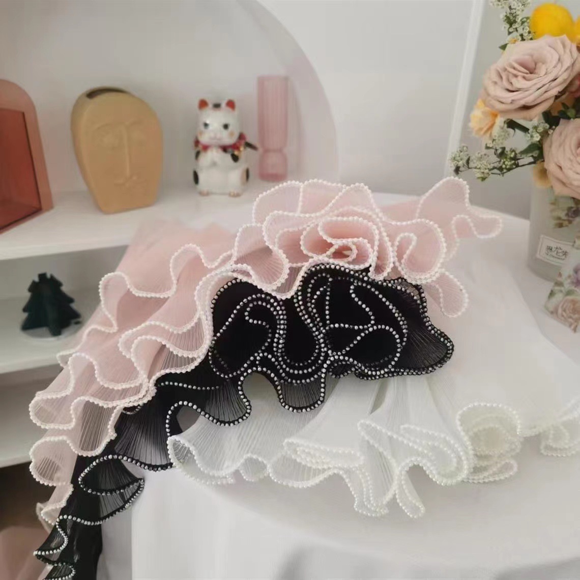 Pearl spray yarn flower packaging material plain spray yarn DIY baking cake decorative flower packaging material