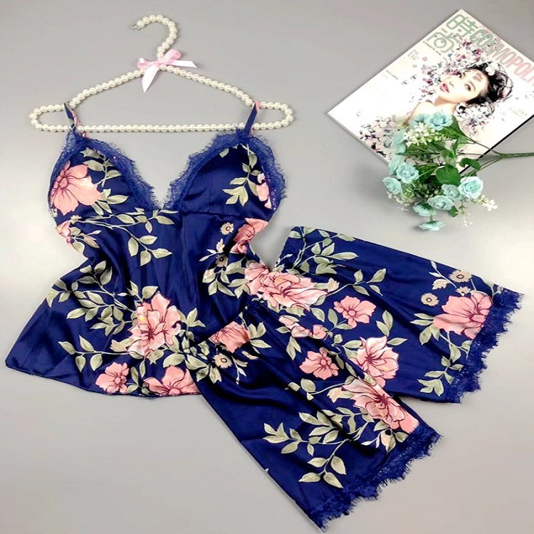 Picture of Printed pajamas set sexy home clothes ladies underwear nightgown supply Europe and the United States female manufacturers wholesale export