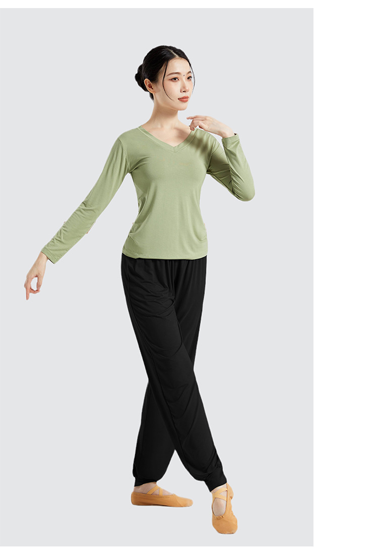 Picture of Yoga Clothing Women's New suit Women's Autumn and Winter Professional Body Training Clothing V-neck Modal Dance Women's Suit plus size
