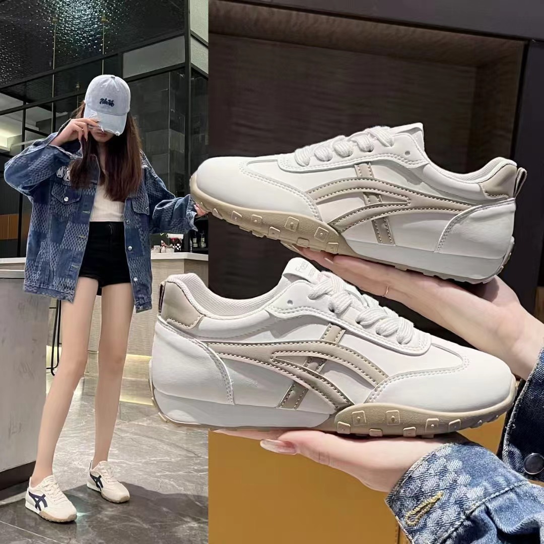 Genuine Leather Forrest Gump Shoes for Women 2025 Autumn Korean Style Leather Casual Sneakers Versatile White Shoes Casual Versatile