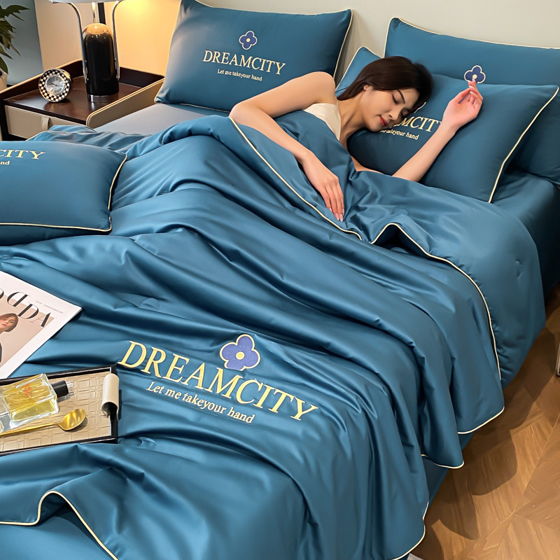 Picture of Summer quilted washed silk Tencel summer cool quilted air conditioning quilted ice silk summer quilted three-piece four-piece washable machine washable