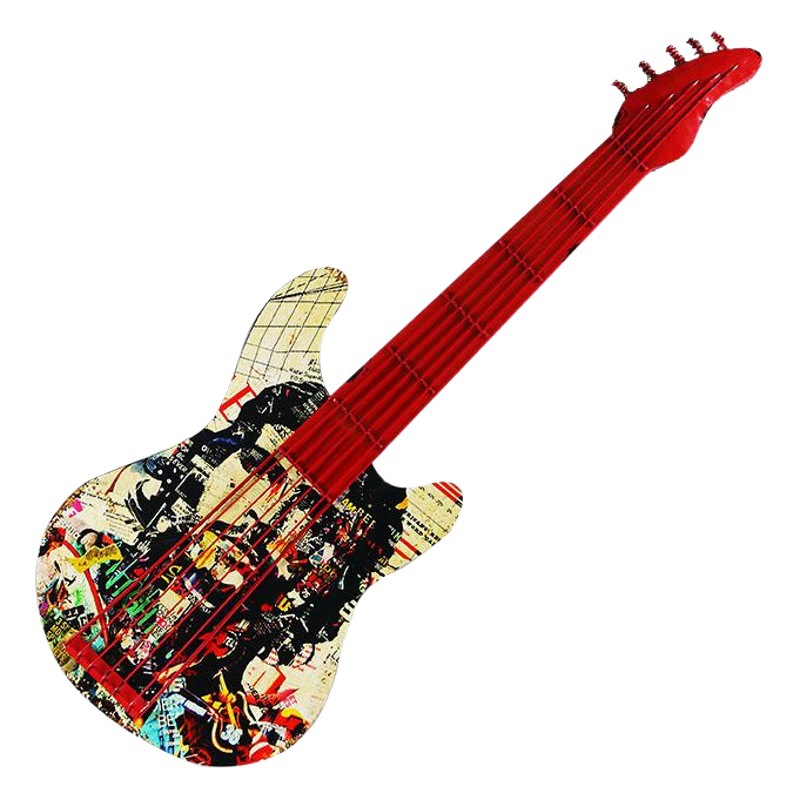 Wrought Iron Guitar Wall Pendant Creative Wall Decorations Home Decorations Bar Wall Decorations Cafe Wall Decorations