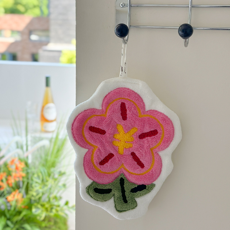 Picture of Rich flower cute towel hanging kitchen bathroom towel bathroom absorbent non-stinky quick-drying towel