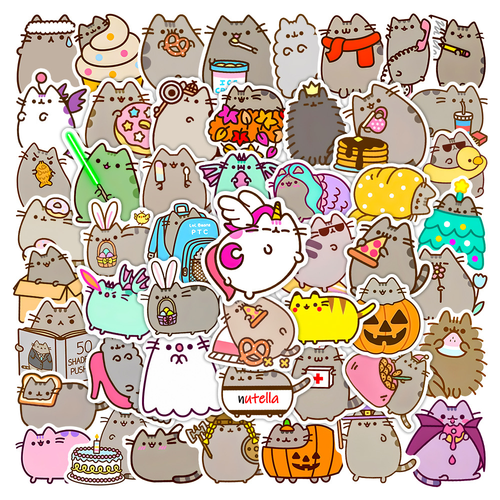 50 pieces fat Chihuahua graffiti stickers bicycle computer laptop helmet luggage water cup waterproof decorative stickers
