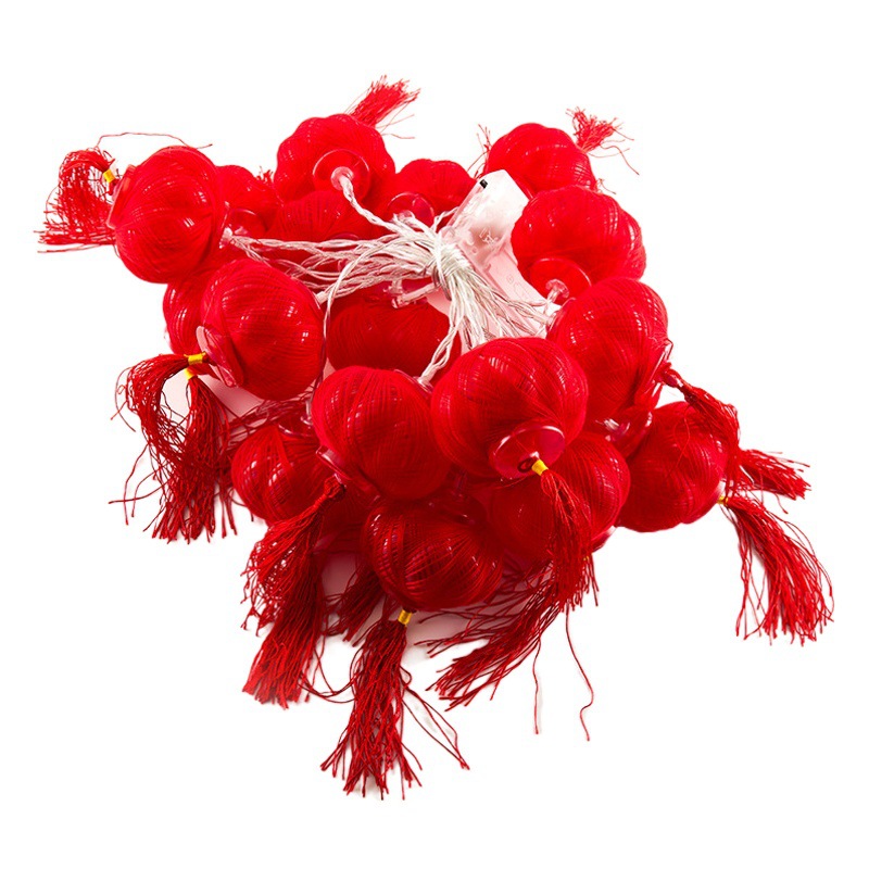 Wholesale Lantern Festival Spring Festival Cotton Tassel Red Lantern National Day Decorative Lights Led String Festive Festival Lights