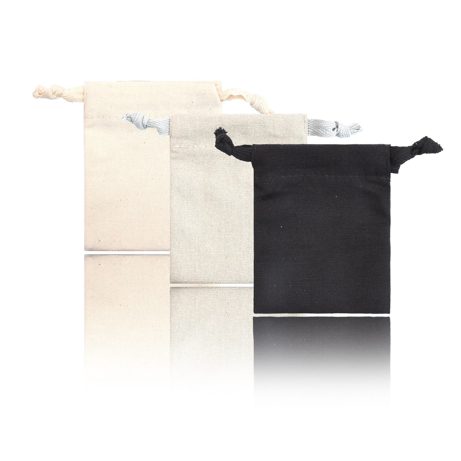 New Drawstring Cotton Gift Bag Double-Layer Jewelry Drawstring Pocket Jewelry Gift Ring Drawstring Small Storage Bag