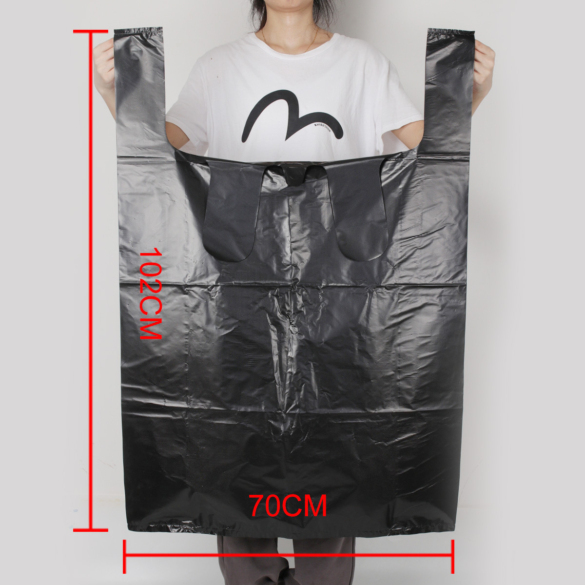 Plus size thickened black 70x 102 portable plastic bag moving clothing packing bag property Hotel garbage bag