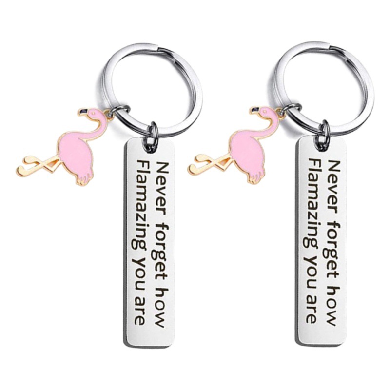 Europe and the United States new inspirational gift Never forget how flaming stainless steel key chain gift