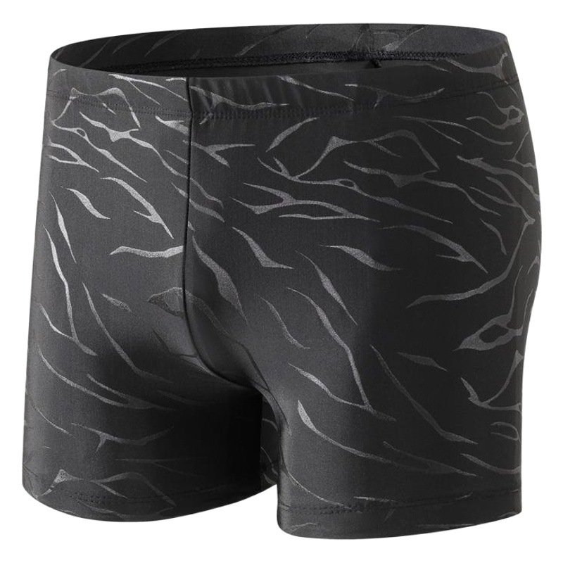Imitation Shark Skin Swimming Trunks Men's Black Fashionable Stretch Boxer Shorts Spa Seaside Beach Trunks Adult Swimwear