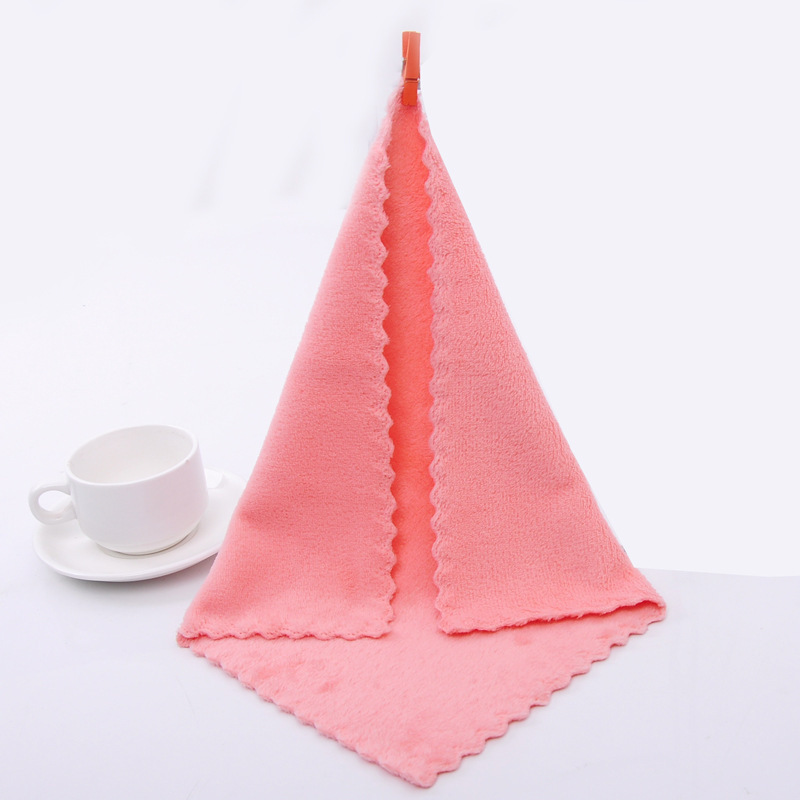 Picture of 20 pieces of coral fleece square towel kitchen dishwashing cloth soft absorbent handkerchief plain hand towel