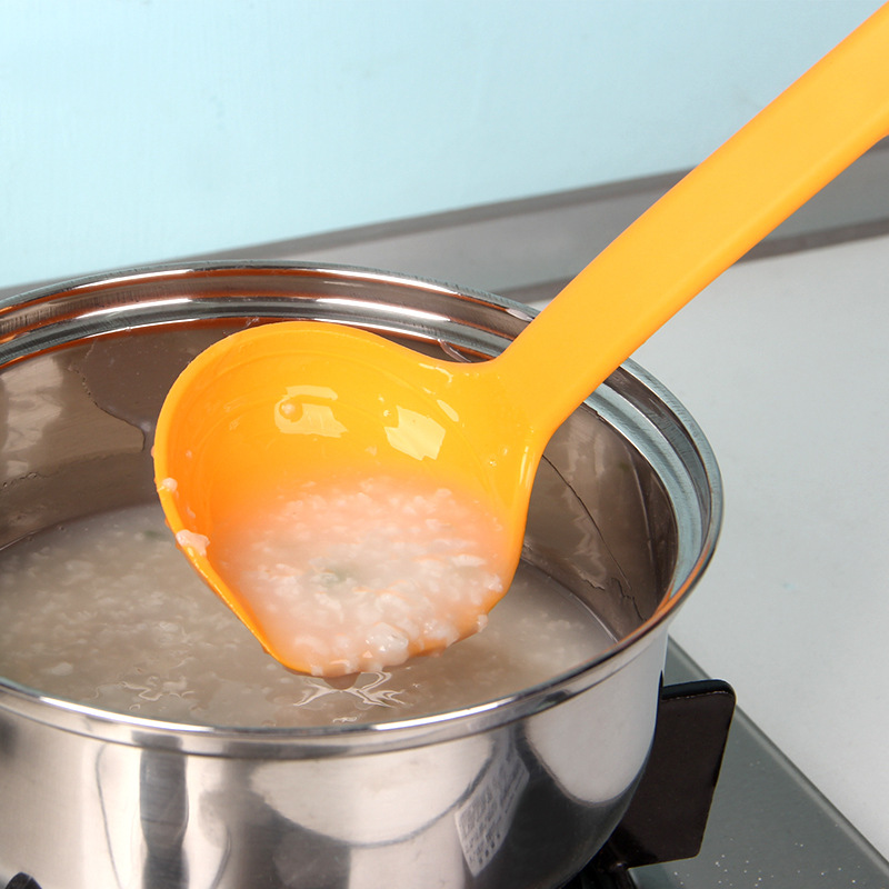 Picture of Japanese-style measurable porridge spoon plastic long handle rice spoon with diversion Port heat-resistant cooking spoon