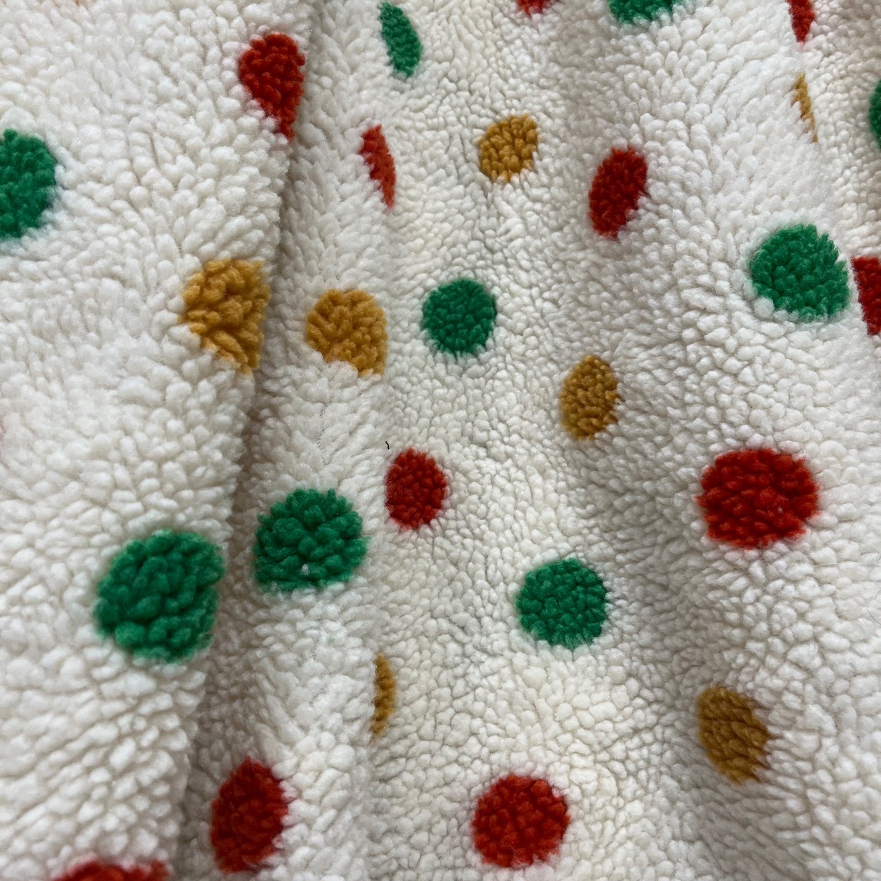 New in stock Color Polka Dot Polka Dot Lamb Wool Jacquard Fleece Children's Coat Sweatshirt Plush Fabric