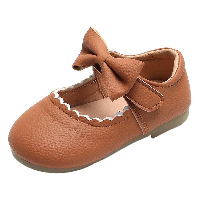 Spot Baby Girl Shoes Spring and Autumn Princess Toddler Shoes Children's Shoes Cute Bow Girl's Leather Shoes
