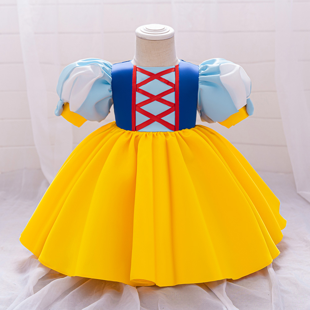 Picture of Halloween Dress up Snow White Bow Fluffy Dress Girls Performance Costume Cosplay Party Dress