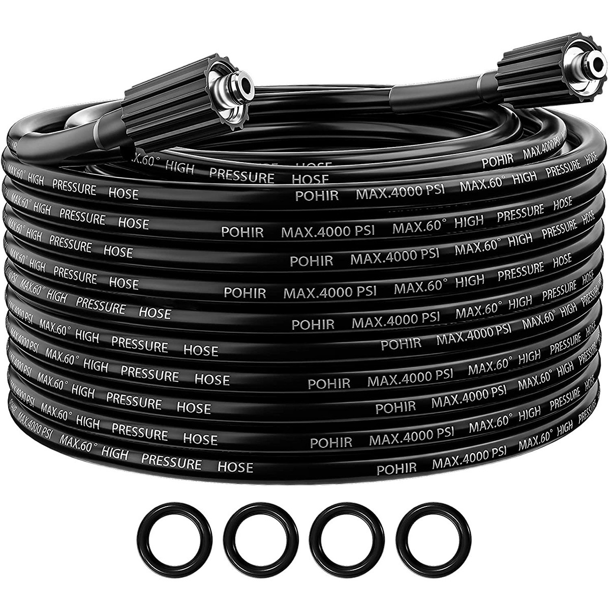 15M Pressure Washer Hose 1/ 4inch with M22 14mm Wash Extension Hose 3000 PSI