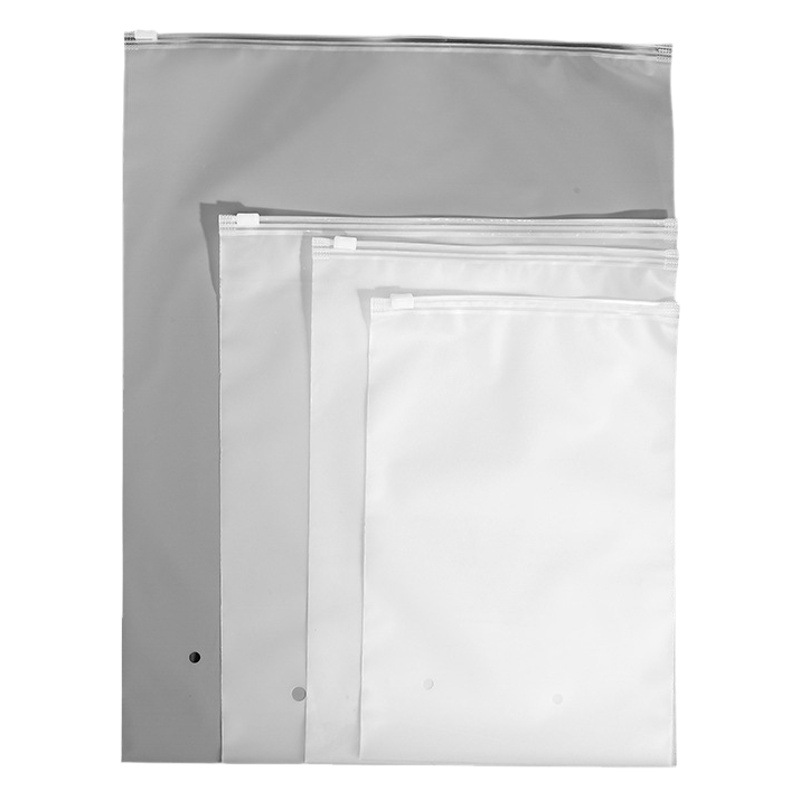 Spot Clothing Thickeneded Pe Transparent Frosted Socks Zipper Bag Plastic Storage Packaging Bag Intimates Zipper Bag