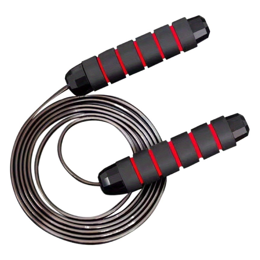 Skipping rope anti-winding fast skipping rope cable with ball bearing adjustable foam handle steel skipping rope