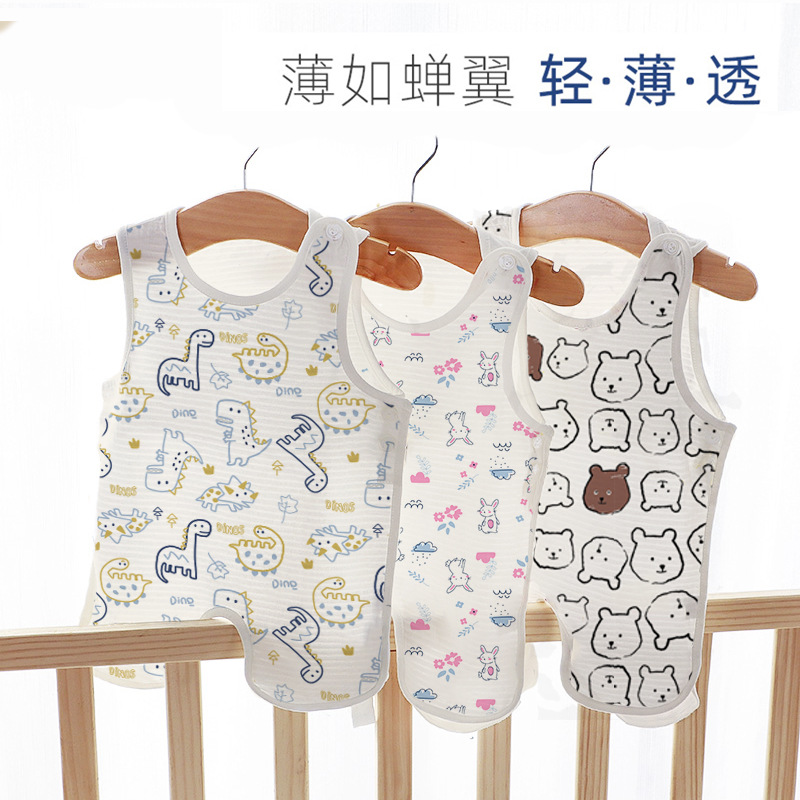 Baby Belly Summer Thin Belly Protecting Pure Cotton Newborn Baby Sleepless Sleeveless Sleepless Sleepless