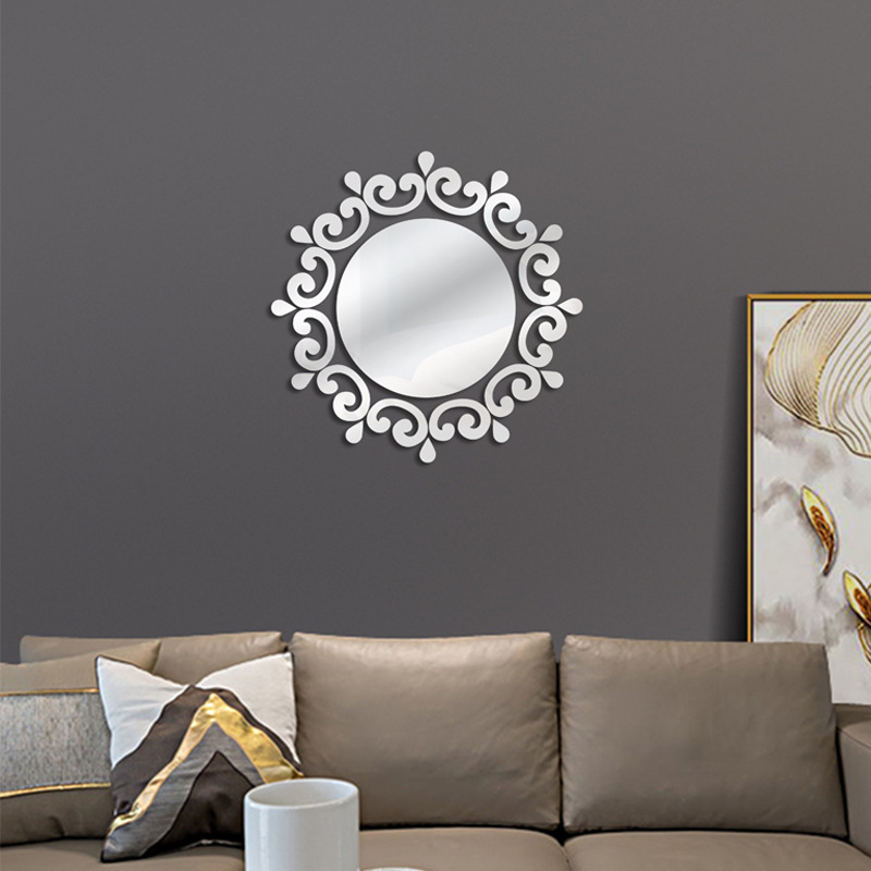 Cross-border Acrylic Mirror Sticker Sunflower Water Drop Combination Wall Sticker Home Decoration Hanging Painting Soft Mirror Reflective Sticker