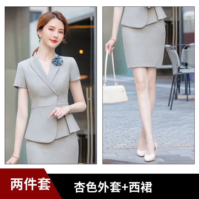 Picture of Jindian work clothes suit summer gray temperament professional suit jewelry shop work hotel front desk work clothes for women