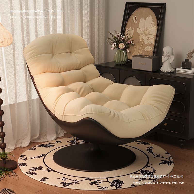 Fabric sofa, small apartment, lazy single, modern simple balcony, living room, home rotatable lifting lounge chair