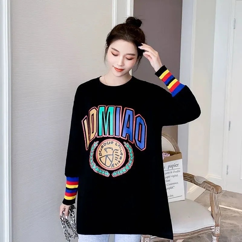 Picture of Pregnant women's clothing autumn fashion fashion mom autumn belly cover loose slim long top T-shirt does not show the spring and autumn