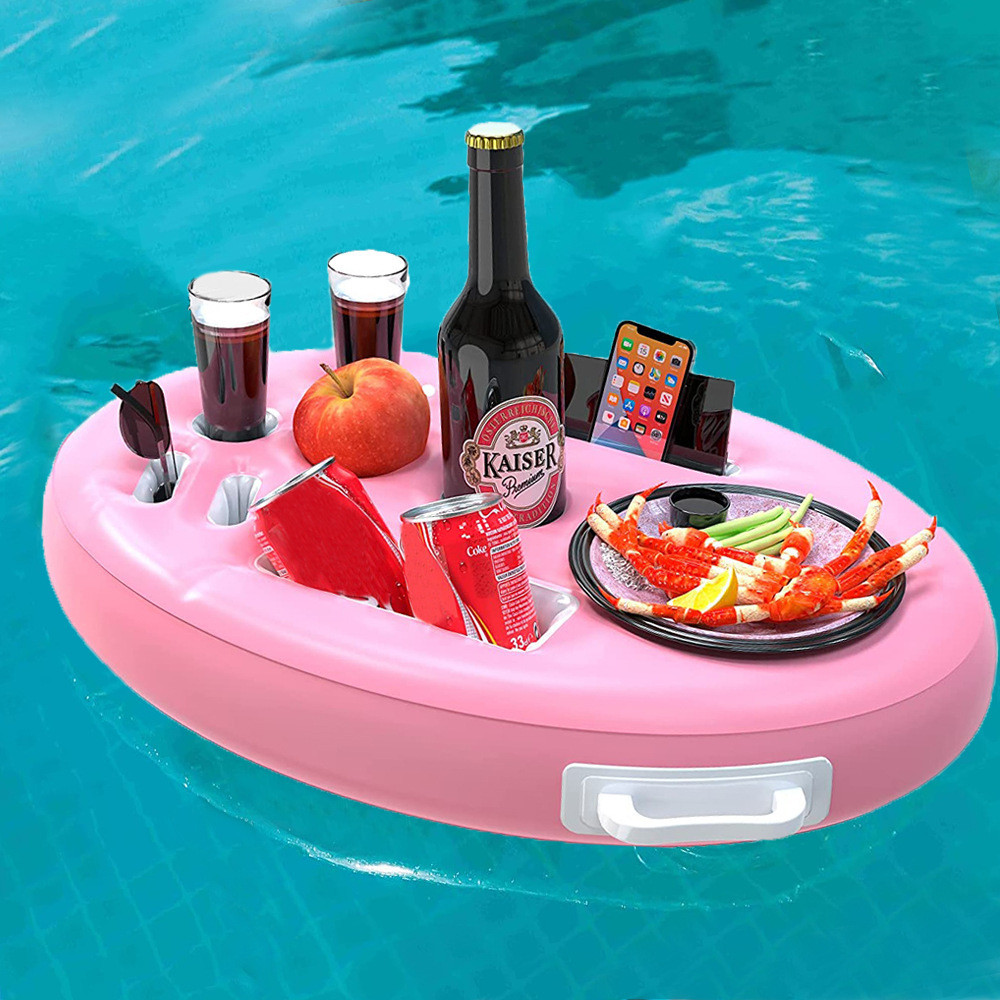 Cross-border Hot-selling Inflatable Porous Coaster Adult Pool Party Water Floating Ice Bucket Fruit Wine Mobile Phone Cup Holder