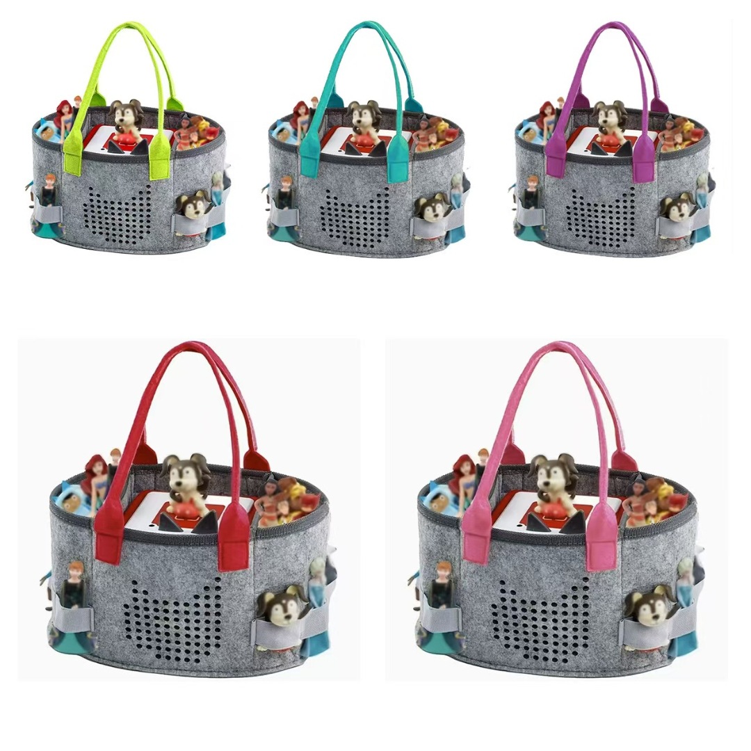 Cross-Border Fashion Creative Audio Music Felt Bag Oval-Shaped Doll Toy Organizer Storage Bag Handmade