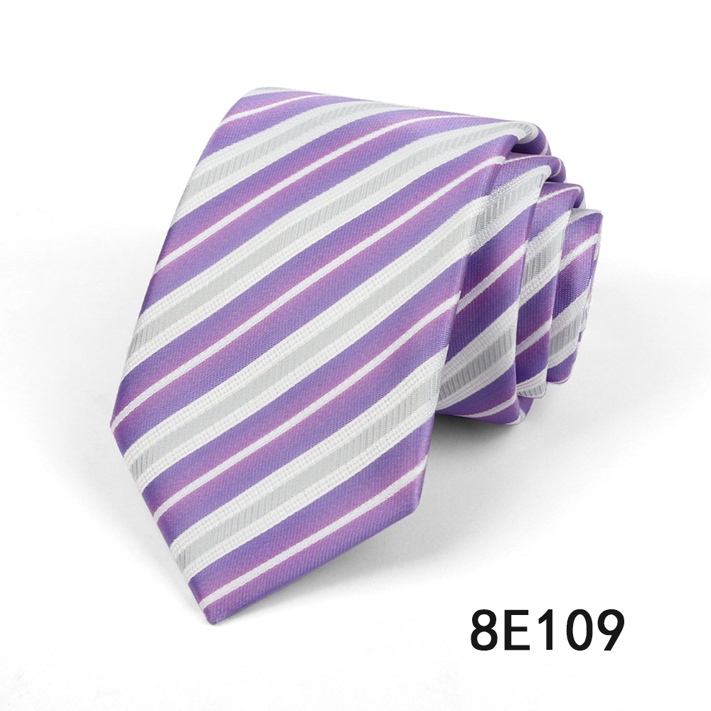 Picture of Men's Tie Business Casual Stripesd Tie 8cm Polyester Jacquard Embroider Print Tie Wholesale Formal Wear