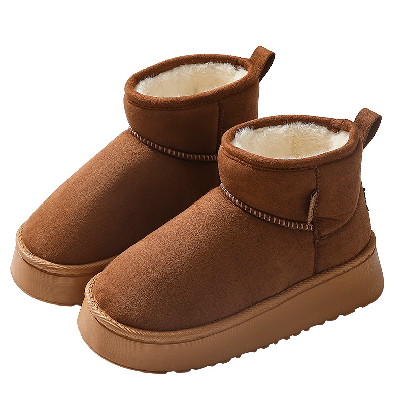 Picture of Amazon's popular short snow boots women's winter 2025 new thick-soled versatile fleece thickened warm cotton shoes