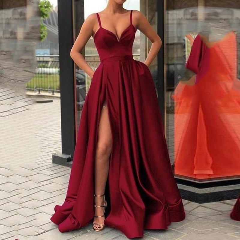 Picture of Satin Wedding Dress 2025 New Spring Bride Wedding European and American Custom-Made Tube Top Slimming Look Simple Floor-Length Banquet Dress