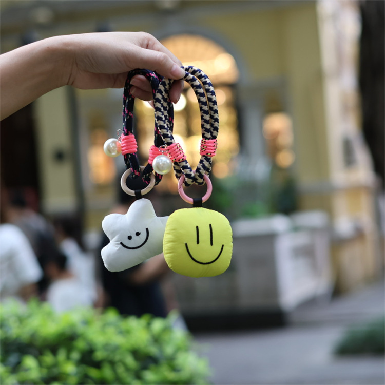 Korean Version Original Handmade Cute Smiling Face Bag Pendant Rope Mobile Phone Pendant Doll