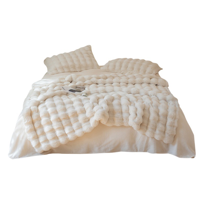 Blanket in stock export cross-border foreign trade rabbit fur short velvet autumn and winter Su Li blanket blanket light luxury sofa blanket soft velvet blanket