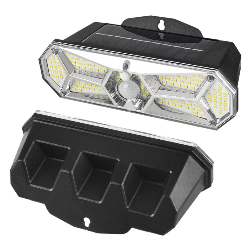 Cross-border solar wall lamp 126LED human body induction outdoor waterproof garden lamp Villa night light garage light