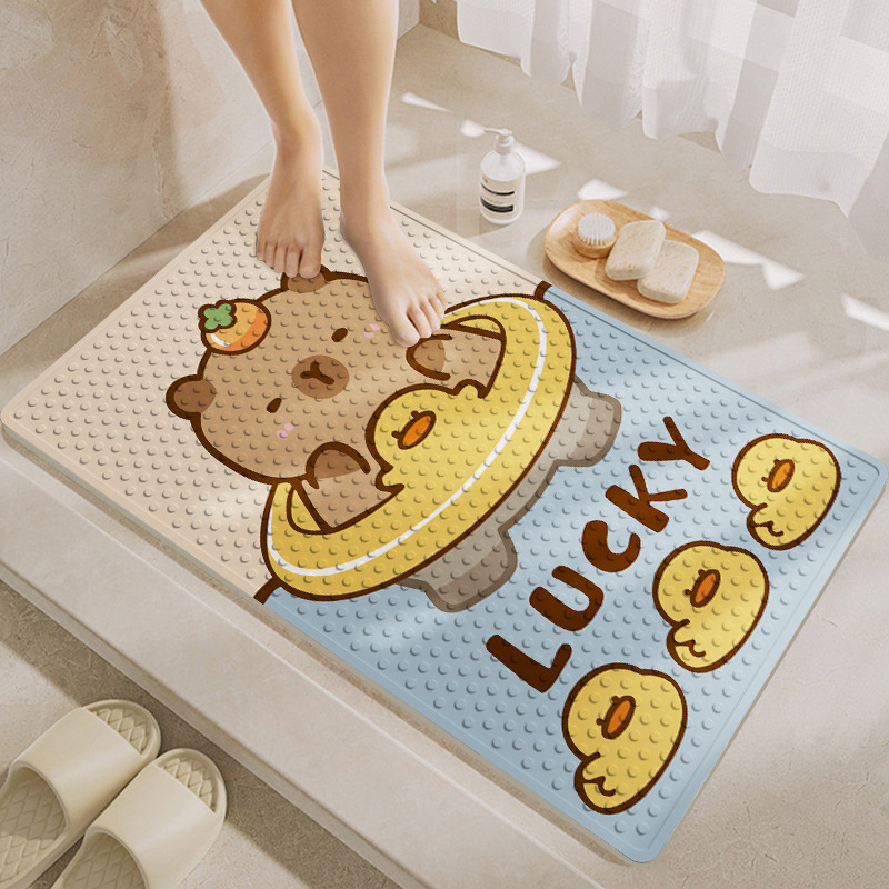 Cross-Border Bathroom Non-Slip Floor Mats, Bathroom Shower Waterproof Foot Mats, Children's Bathtub Bath Special Anti-Fall Suction Cup Mats