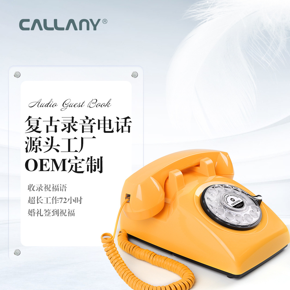 Cross-Border Retro Telephone Antique Recording Telephone Wedding Fixed Landline Message Book Home Message Phone Wholesale