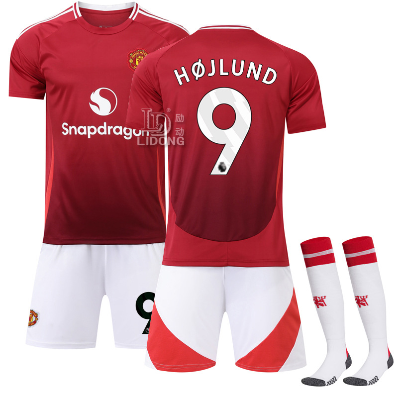 2024-25 Season Man L Red Warland Football Uniform No. 9 Hoyun 10 Rashford 17 Ghanajo m Joint Jersey