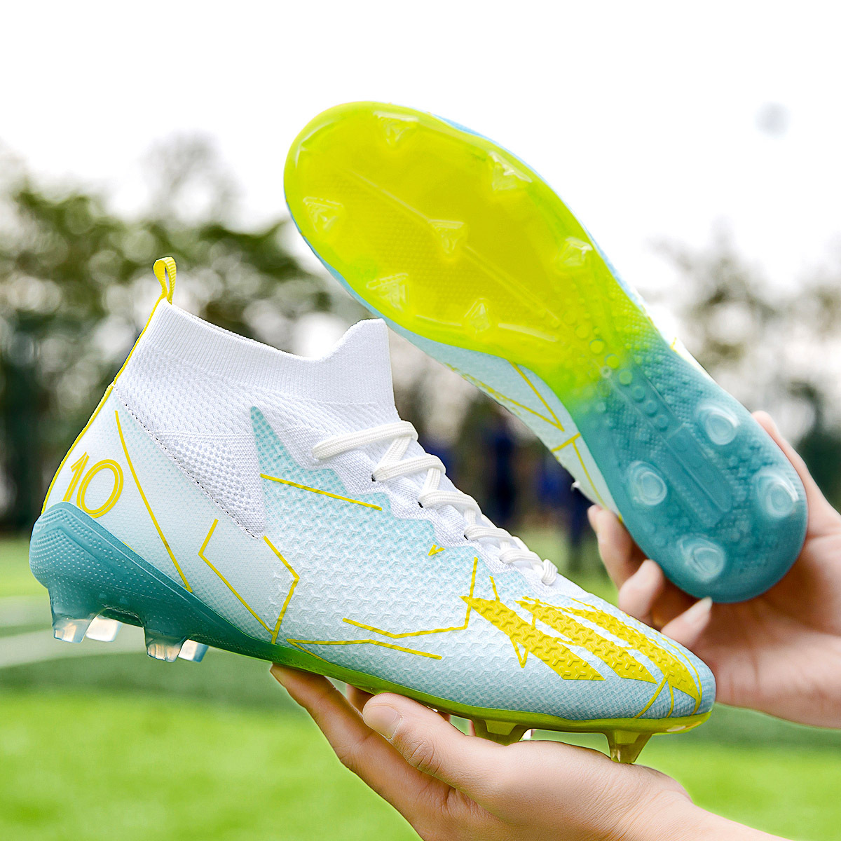 Long Spike Football Shoes for Men, European Cup Game Shoes, Cross-Border Broken Spike Football Shoes, One Piece