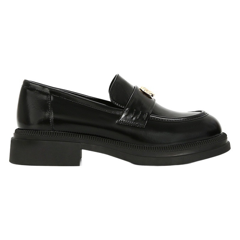 559 Huidong Yixinda Camellia Love_Little Gold Coin Buckle Thick Sole Lazy Loafers Women's Single Shoes Small Leather Shoes