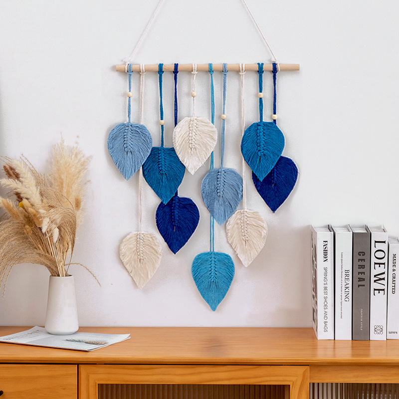 Picture of Cross-border new five-color ten-leaf hand-woven wall hanging leaf tapestry home wall decoration wall decoration