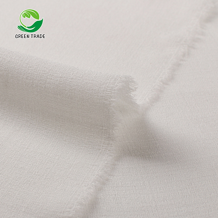 Spot white thick new hemp fabric factory wholesale spring and autumn clothing dress set turban fabric