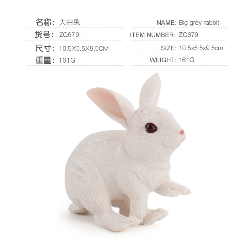 Picture of Farm livestock scene big rabbit simulation squat standing posture rabbit breeder micro landscape miniature model ornaments