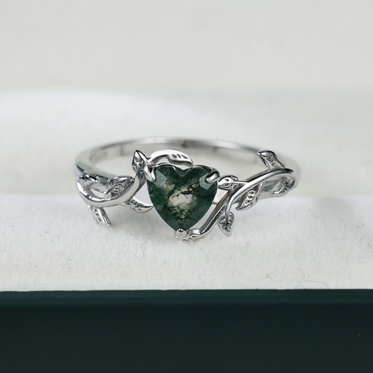 2024 New Fashion Design Sterling Silver 925 Aquatic Agate Ring for Women Vine Water Drop Zircon Versatile Ring